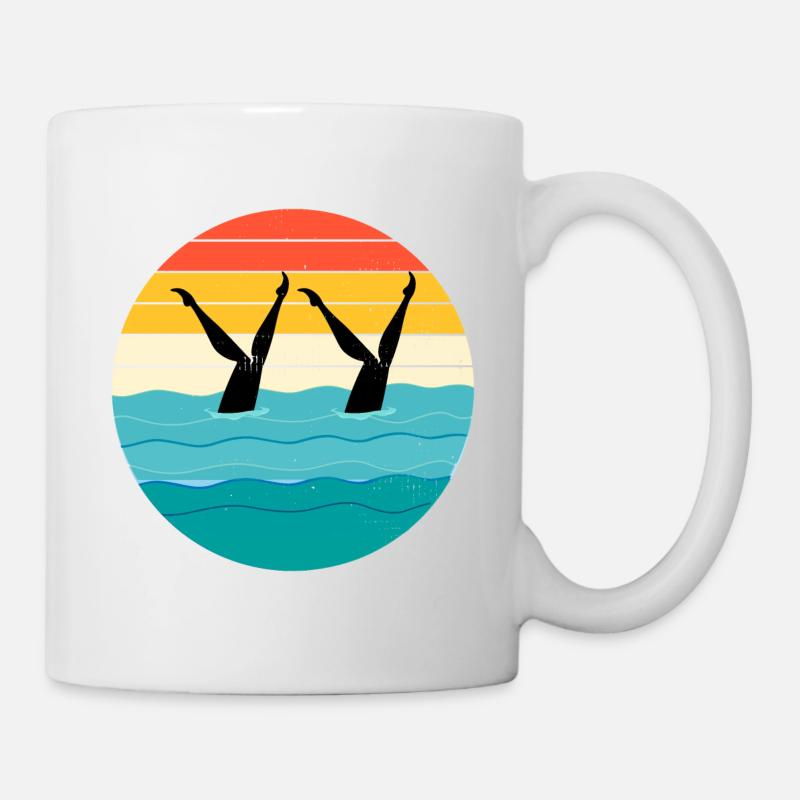 Synchro Swim Swimmer Synchronized Swimming Vintage - Mug blanc - blanc
