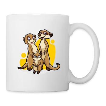 Erdmännchen Familie - Tasse - Weiß - Rechts