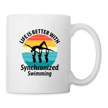 Synchro Schwimmer Synchronschwimmen Vintage - Tasse - Weiß - Rechts