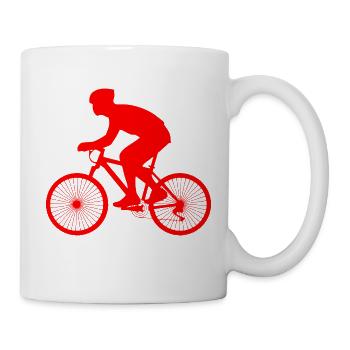 Fahrrad rot - Tasse - Weiß - Rechts