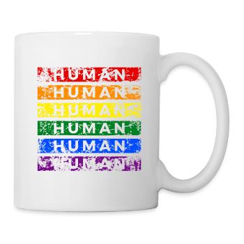 LGBT Human Mensch Regenbogen Geschenkidee - Tasse - Weiß - Rechts