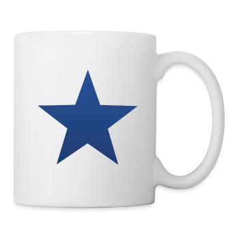 blauer Stern blue star - Tasse - Weiß - Rechts