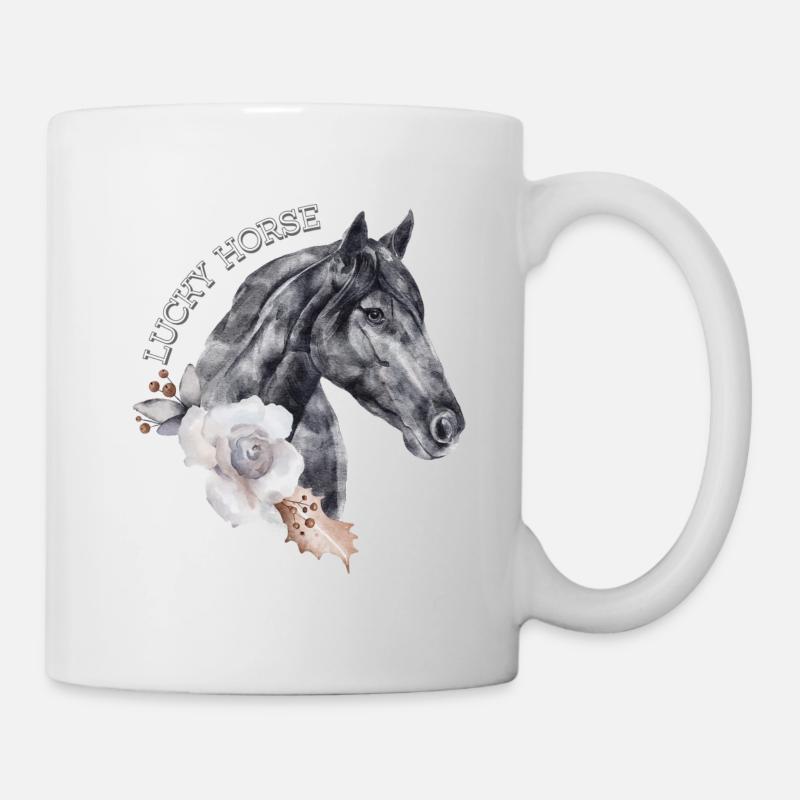 Pferd + Reiter: Lucky Horse - Tasse - Weiß