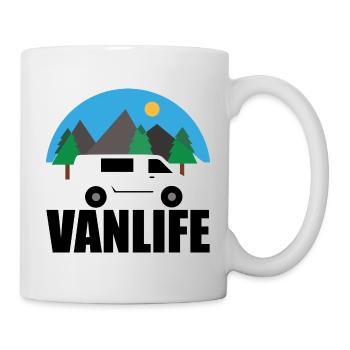 VAN LIFE - Berg - VAN Weiß - Tasse - Weiß - Rechts