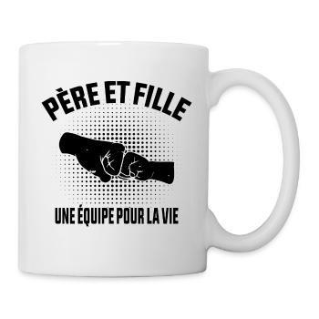 Père Et Fille Une Équipe pour La Vie Cadeau - Mug blanc - blanc - Droite