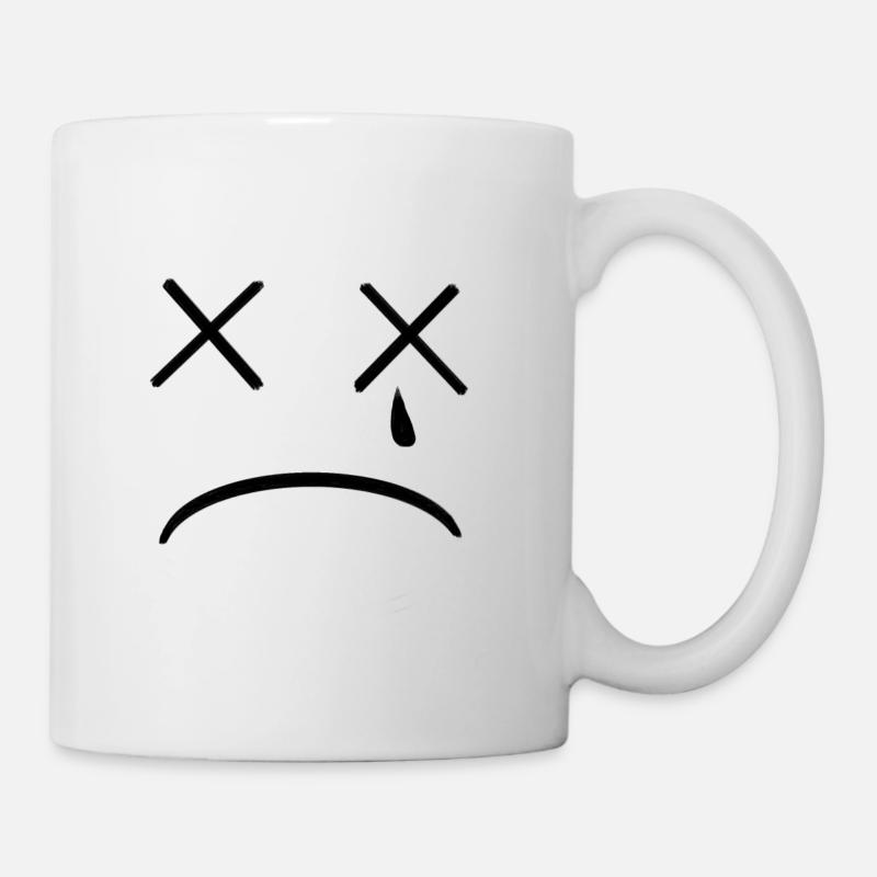 sad face - Tasse - Weiß