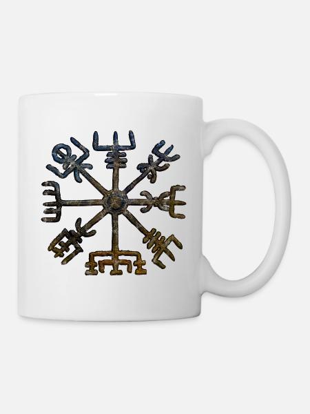 Vegvisir Viking Boussole Rune Nordique Odin Thor - Mug blanc - blanc