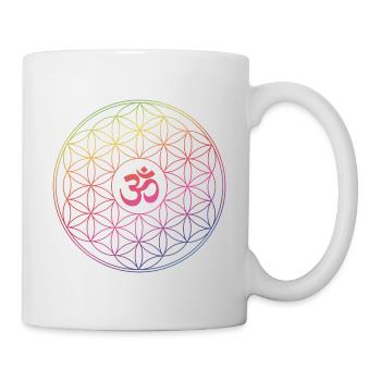 Lebensblume Om Regenogenmuster - Tasse - Weiß - Rechts