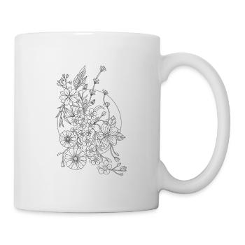 Zentangle Wildflowers with White Moon - Mug - white - Right