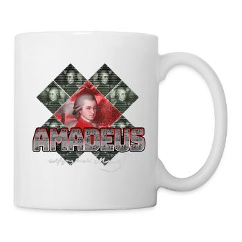 Mozart Pop-Art | Wolfgang Amadeus Mozart Geschenk - Tasse - Weiß - Rechts