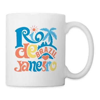 Rio de Janeiro Brasilien Typographie - Tasse - Weiß - Rechts