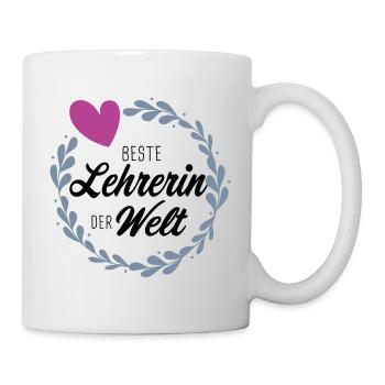 Beste Lehrerin der Welt Abschied Klasse Geschenk - Tasse - Weiß - Rechts