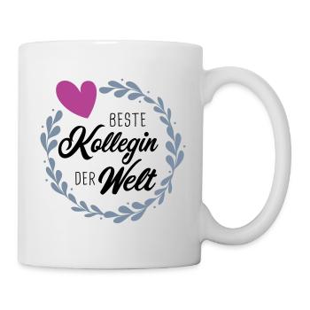 Beste Kollegin der Welt Abschied Danke Geschenk - Tasse - Weiß - Rechts