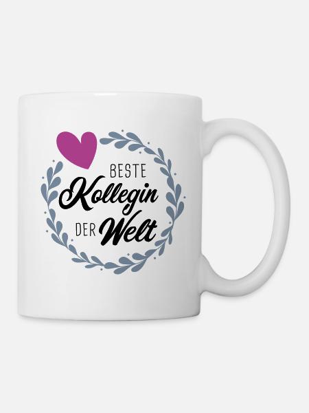 Beste Kollegin der Welt Abschied Danke Geschenk - Tasse - Weiß