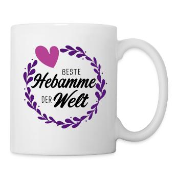 Beste Hebamme Dankeschön Geschenk zum Abschied - Tasse - Weiß - Rechts