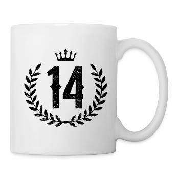 14 Nombre de couronne - Mug blanc - blanc - Droite