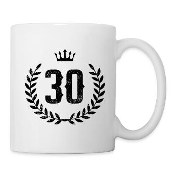 30 Nombre de couronne - Mug blanc - blanc - Droite
