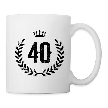 40 Nombre de couronne - Mug blanc - blanc - Droite