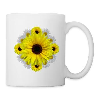 Tournesol, Marguerites, Fleurs, Floral - Mug blanc - blanc - Droite