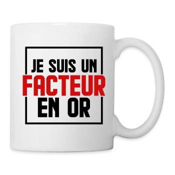 je suis un facteur en or - Mug blanc - blanc - Droite
