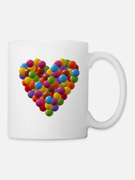 Mein Herz schlägt für Schokolinsen - Tasse - Weiß