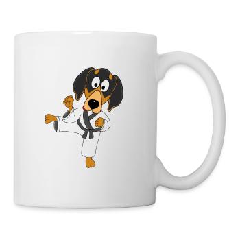 HUND - DACKEL - KAMPFDACKEL - KARATE - JUDO - Tasse - Weiß - Rechts