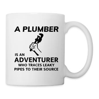 Klempner Klempner Handwerker Abenteuer lustige Witz - Tasse - Weiß - Rechts