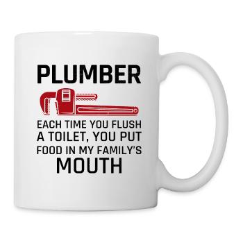 Klempner Klempner Handwerker Pipefitter lustige Witz - Tasse - Weiß - Rechts