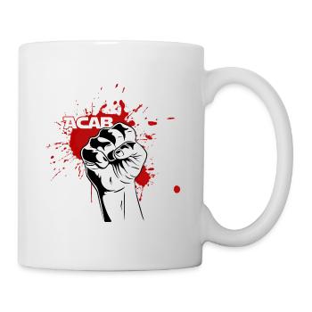 Poing en sang - anti flics - Mug blanc - blanc - Droite