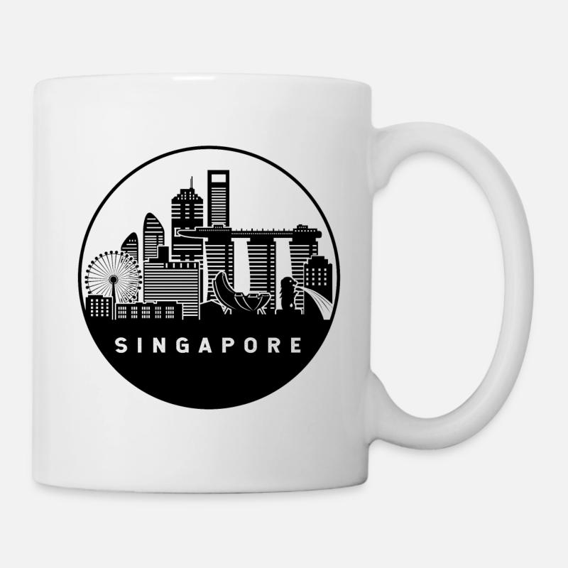 Skyline von Singapur - Tasse - Weiß