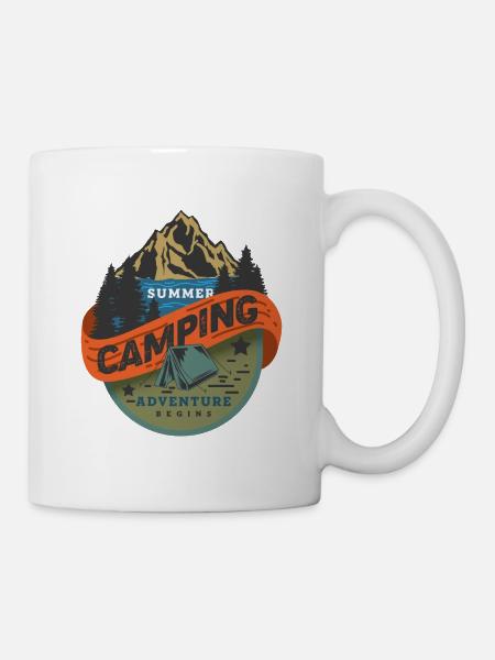 Sommer Camping Abenteuer beginnt - Tasse - Weiß