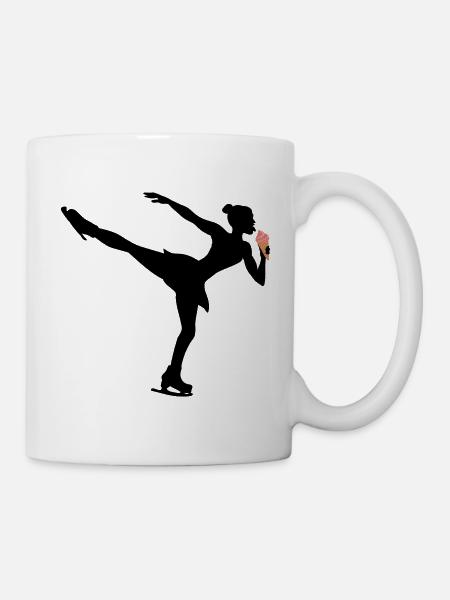 Eiskunstlauf Eis Dessert Silhouette - Tasse - Weiß