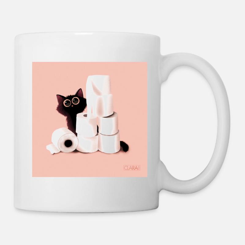 Chat noir - Mug blanc - blanc