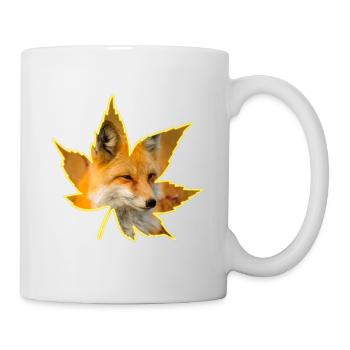 Füchse Silhouette der Blatt - Tasse - Weiß - Rechts