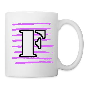 black white purple stripes f - Mug - white - Right