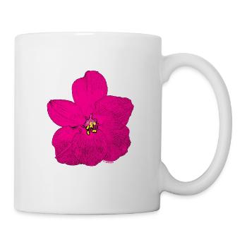 Rosa Blume künstlerisches Motiv - Tasse - Weiß - Rechts