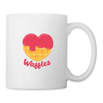 sweet kawaii waffle in heart shape - Mug - white - Right