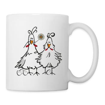 Coq et poule - Mug blanc - blanc - Droite