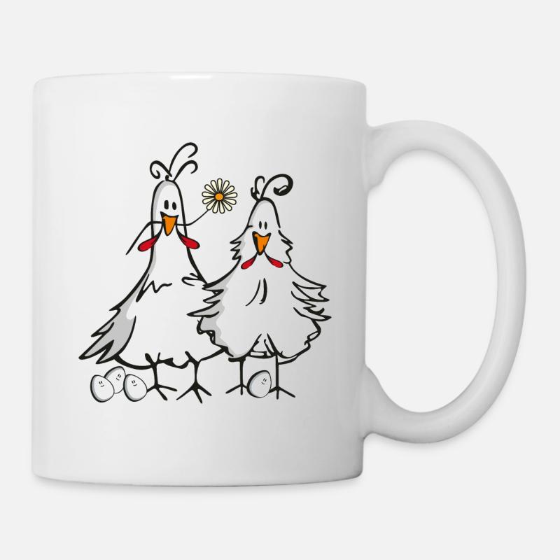 Hahn und Henne - Tasse - Weiß