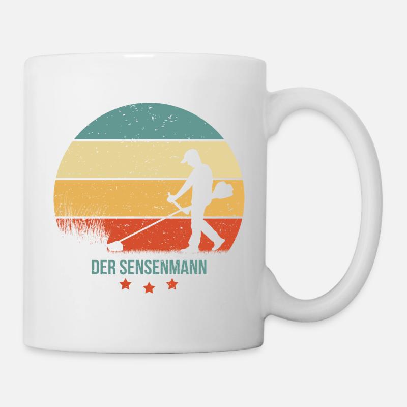 Der Sensenmann - Vintage - Motorsense Gras Garten - Tasse - Weiß