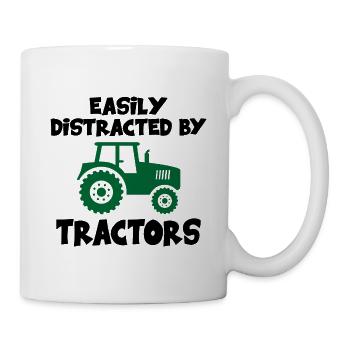 Leicht von Traktoren abgelenkt - Tasse - Weiß - Rechts