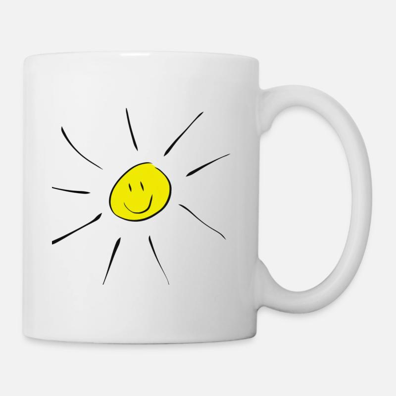 Lächelnde Sonne - Tasse - Weiß