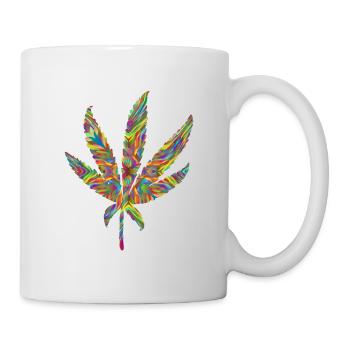 Hemp leaf psychedelic 2 - Mug - white - Right