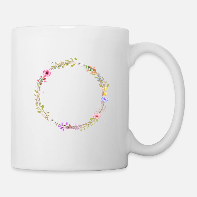 Modern Kranz personalisierbar - Tasse - Weiß