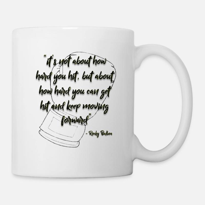 Rocky Inspirational Citation Noire - Mug blanc - blanc