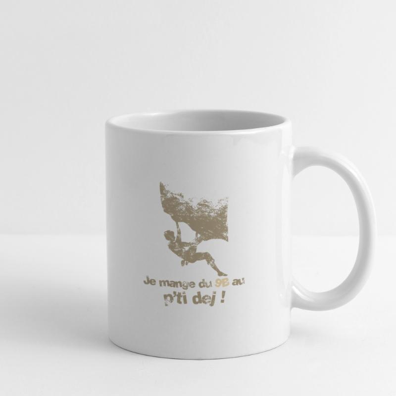 Escalade - difficulté 9B Mug blanc