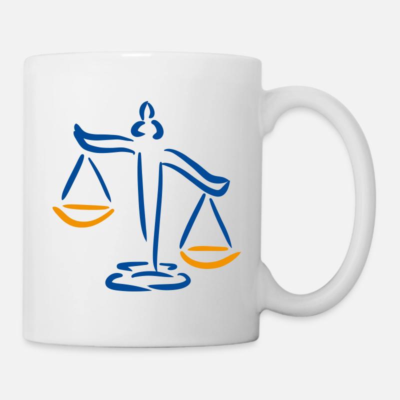 Balance de justice, dessinée à la main - Mug blanc - blanc