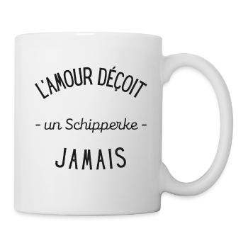 L'amour déçoit un Schipperke jamais - Mug blanc - blanc - Droite