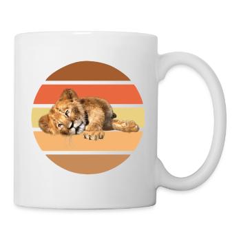Lion lying, Vintage - Mug - white - Right