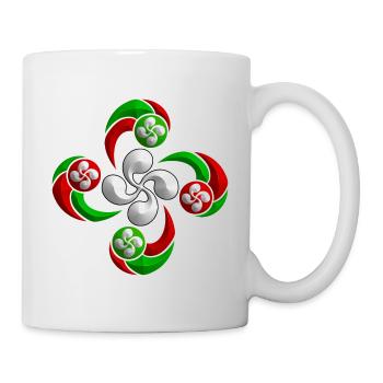 Lauburu, cross of the Basque Country - Mug - white - Right